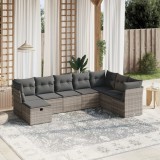 Gossi set mobilier de gradina cu perne, 8 piese gri deschis poliratan