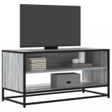 Cumpara ieftin Dulap TV, gri sonoma, 91x40x46 cm, lemn prelucrat și metal