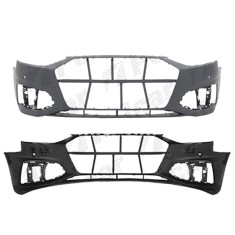 Bara fata AUDI A4/S4 (B9), 05.2019-,cu 2 gauri pentru Senzori de parcare (PDC), cu locas pt spalator; grunduit,