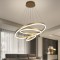 Lustra LED Minimalist Ring, 144W, 3 inele, 60+40+25 cm, Auriu, telecomanda, lumina rece/calda/neutra, intensitate reglabila