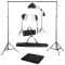 Kit 3x Softbox 150W macara si geanta transport, suport 2x3m cu panza Neagra 2.4x2m