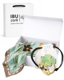 Cumpara ieftin Set cadou esarfa florala verde cu inel asortat