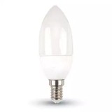 Bec LED V-TAC 5.5W, E14, 470lm, 3000K, Alb Cald, Forma Lumanare, Chip Samsung, Economic, Durata 30000h, Unghi 180&deg;, P45