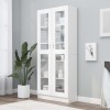 Dulap vitrina Gossi alb, 82.5x30.5x185.5 cm, lemn prelucrat. Biblioteca living, depozitare carti/obiecte decorative