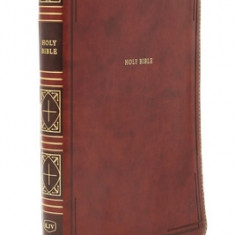 Kjv, Thinline Bible, Giant Print, Leathersoft, Brown, Thumb Indexed, Red Letter Edition, Comfort Print: Holy Bible, King James Version