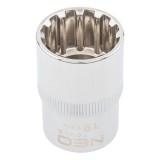 Tubulara 12 puncte 19 mm cu priza 1/2 din otel CrV NEO TOOLS