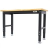 Banc de lucru cu blat din lemn masiv, reglabil pe inaltime 122 cm, HBM