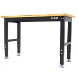 Banc de lucru cu blat din lemn masiv, reglabil pe inaltime 122 cm, HBM