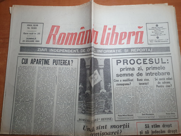 romania libera 28 ianuarie 1990-unde sunt morti timisoarei,procesul comunistilor