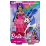 Papusa printesa Barbie cu unicorn, HRR16