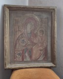 Icoana veche Maria V Pana Buescu Icoana pe lemn