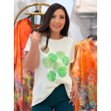 Bluza dama din bumbac cu imprimeu baloane verzi