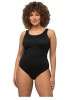 Costum baie Ulla Popken negru, intreg, marimi mari 42 44. Captuseala moale, bretele late, poliester-elastan. Outlet