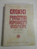 CRONICI SI POVESTIRI ROMANESTI VERSIFICATE (SEC XVII-XVIII)