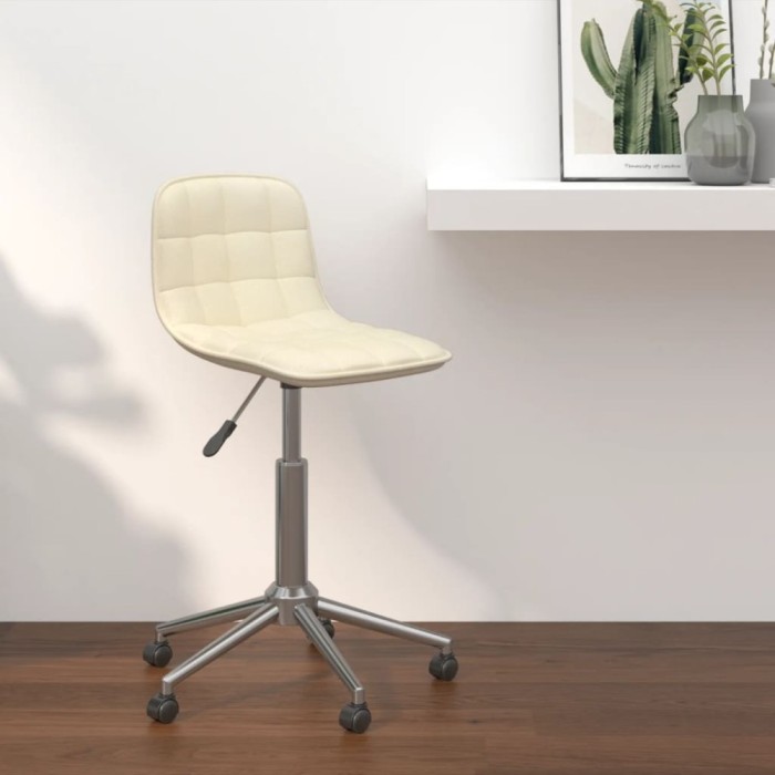 Scaun de bucătărie pivotant, crem, material textil