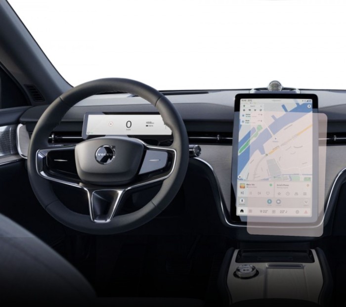 Folie Protectie Navigatie Volvo EX90 2022+, Duragon, protectie Display Navigatie, silicon Transparent, Anti-zgarieturi, kit instalare
