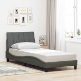 VidaXL Cadru de pat fără saltea, gri &icirc;nchis, 90x200 cm, textil