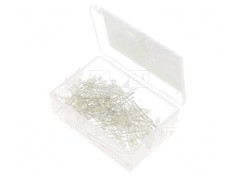 Set 100 x LED THT 3mm Alb 2.7-3.4V 20mA Cu Cutie Plastic