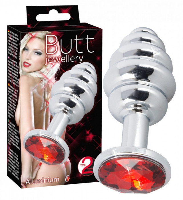 Red Diamond Butt Plug Aluminiu