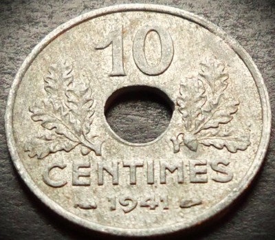 Moneda istorica 10 CENTIMES - FRANTA, anul 1941 * cod 1599 = excelenta foto