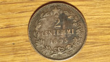 Italia - moneda ultra rara bronz - 2 centesimi 1895 R (Roma) - Umberto I - aunc