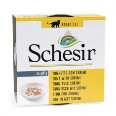 Schesir cat ton ?i surimi in gelatina 85 g foto