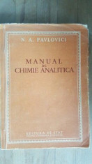 Manual de chimie analitica- N.A.Pavlovici foto