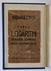 TABELE DE LOGARITMI , DOBANDA COMPUSA , ANUITATI , ASIGURARI , NUMERE de V.I. BADULESCU , EDITIE INTERBELICA , RECOPERTATA