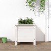 Jardinieră de grădină, alb, 40x40x39 cm, lemn masiv de pin, vidaXL