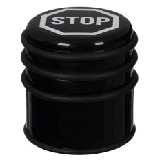 Opritor Ușă Metalic, STOP, Diametru 7.5cm, &Icirc;nălțime 8cm, Negru