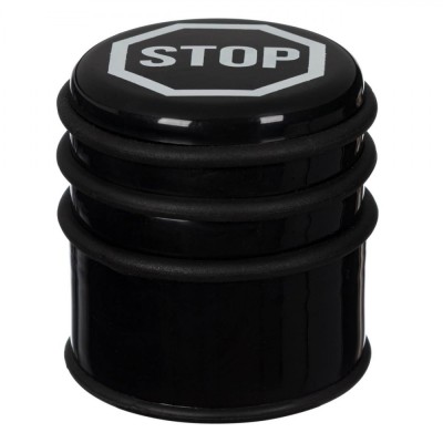 Opritor Ușă Metalic, STOP, Diametru 7.5cm, &amp;Icirc;nălțime 8cm, Negru foto