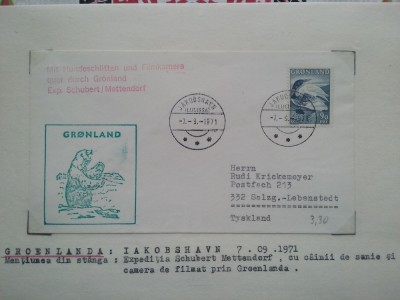 1971-Groenlanda-Iakobshavn-Exp.Schubert-Mettendorf-Plic circ. foto
