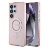 Guess Husa Rhinestones Ring MagSafe Samsung Galaxy S25 Ultra Roz