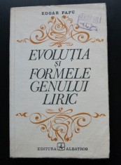 Edgar Papu - Evoluția și formele genului liric