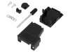 Carcasa Conector D-Sub Amphenol 9pin / HD 15pin, Plastic, Negru, Unghi 90&deg;, Max Cablu 11.5mm