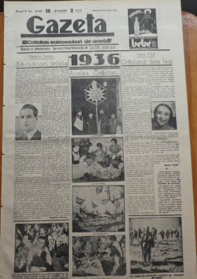 Ziarul Gazeta, cotidian independent de seara, 1936, nr. festiv de Craciun foto