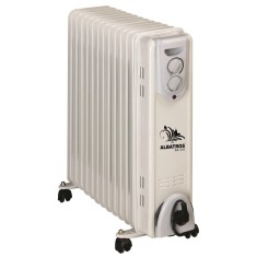 Radiator electric cu ulei Albatros RA-13T, 13 elementi, 3000 W, 3 trepte de putere, Termostat reglabil, Roti&amp;Aring;&amp;pound;e pentru deplasare, Alb foto
