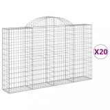 Cumpara ieftin Cosuri gabion arcuite 20 buc, 200x30x120/140cm, fier galvanizat