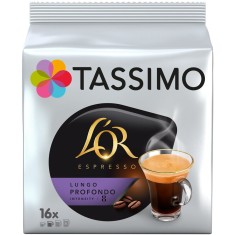 Capsule cafea, L&amp;#039;OR Tassimo Lungo Profundo, 16 bauturi x 120 ml, 16 capsule