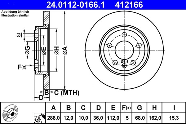 ATE 24.0112-0166.1 Disc frana