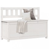 VidaXL Bancă, alb, 110x41x76,5 cm, lemn masiv de pin