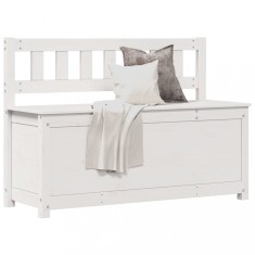 vidaXL Bancă, alb, 110x41x76,5 cm, lemn masiv de pin