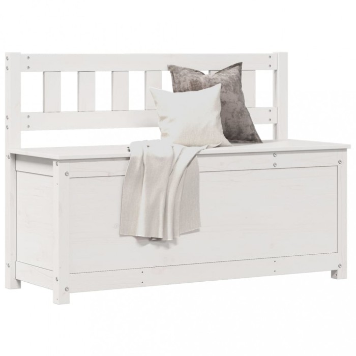 vidaXL Bancă, alb, 110x41x76,5 cm, lemn masiv de pin