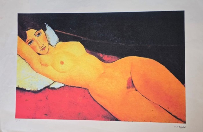 Amedeo Modigliani - Nu couch&eacute;, litografie originala