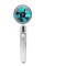 Pară Duș cu Elice și Jet Presiune Vortex &ndash; Cap Rotativ 360&deg;, Buton On/Off, 26 cm, Albastru | Coral Best Deals 26 cm 8 cm Albastru 1 cap de dus Cromat
