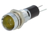 Lampă LED Galbenă 12VDC &Oslash;8mm PCB Alamă