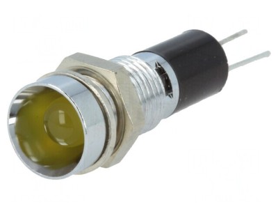 Lampă LED Galbenă 12VDC &amp;Oslash;8mm PCB Alamă foto
