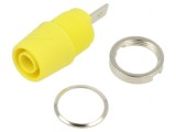 Soclu Banană 4mm 20A Galben Nichelat Izolat