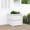 VidaXL Jardinieră de grădină, alb, 70x70x70 cm, lemn masiv de pin 837435