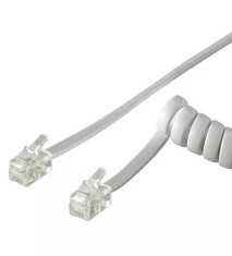 Cablu telefonic receptor spiralat RJ10 2m 4 pini 4 contacte Goobay